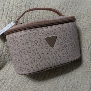 GUESS Soft Pink Monogram Cosmetic Travel Bag